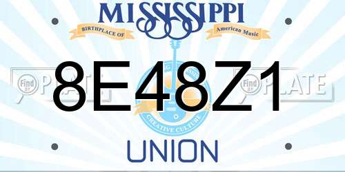 8E48Z1 Mississippi License Plate