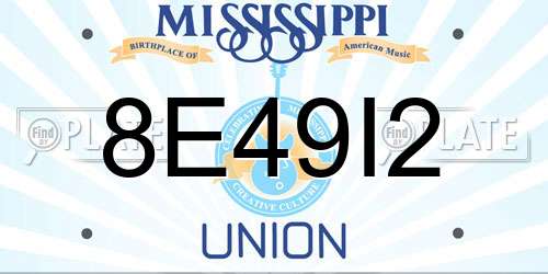 8E49I2 Mississippi License Plate