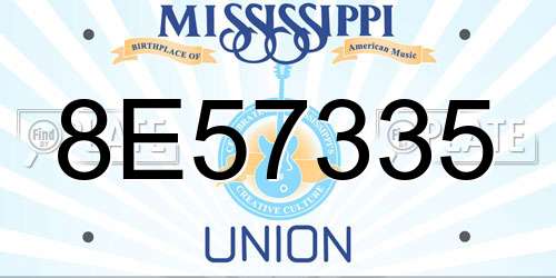 8E57335 Mississippi License Plate