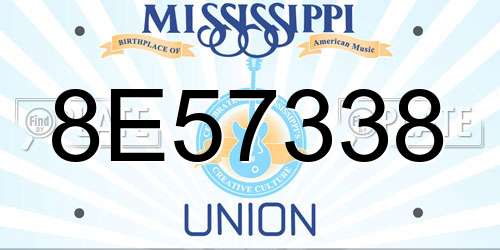 8E57338 Mississippi License Plate