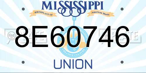 8E60746 Mississippi License Plate
