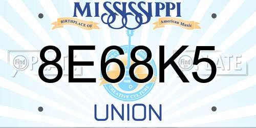 8E68K5 Mississippi License Plate