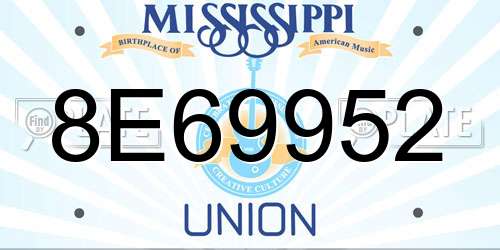 8E69952 Mississippi License Plate