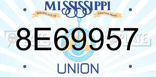 8E69957 Mississippi License Plate