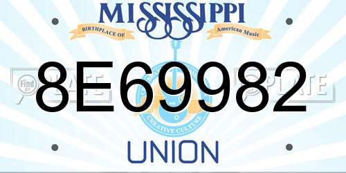 8E69982 Mississippi License Plate