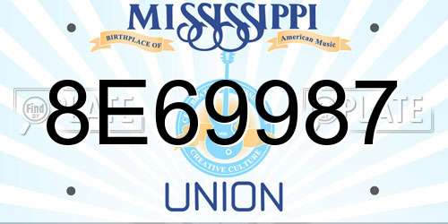 8E69987 Mississippi License Plate