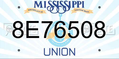 8E76508 Mississippi License Plate
