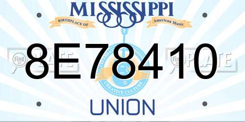 8E78410 Mississippi License Plate