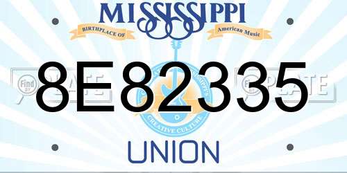 8E82335 Mississippi License Plate