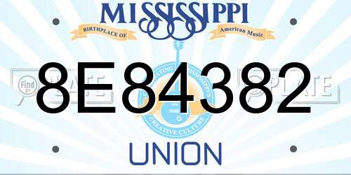 8E84382 Mississippi License Plate