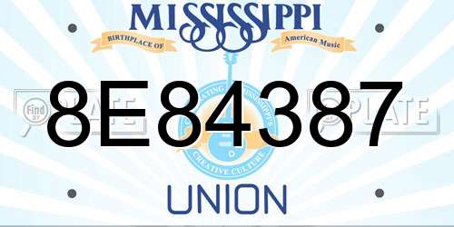 8E84387 Mississippi License Plate