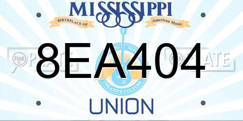 8EA404 Mississippi License Plate