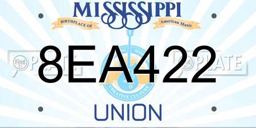 8EA422 Mississippi License Plate