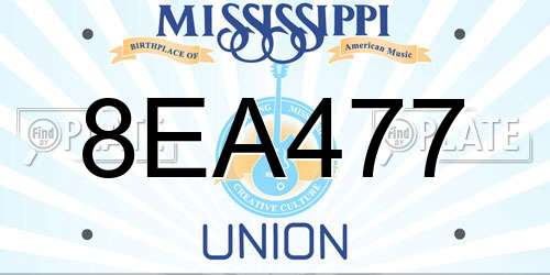 8EA477 Mississippi License Plate