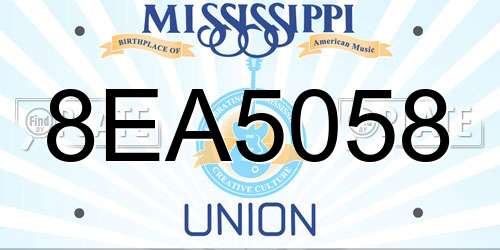 8EA5058 Mississippi License Plate