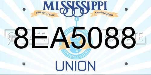 8EA5088 Mississippi License Plate