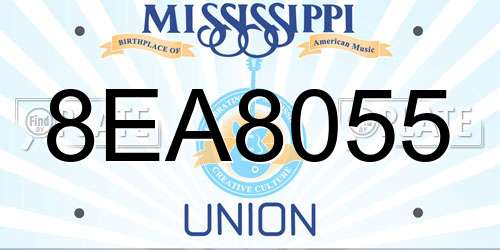 8EA8055 Mississippi License Plate
