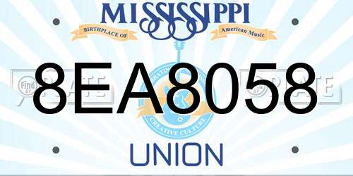 8EA8058 Mississippi License Plate