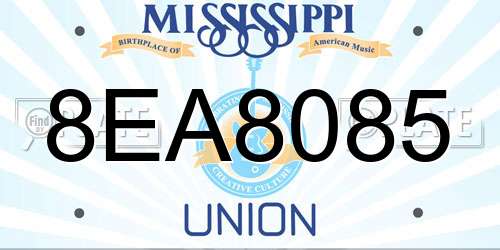 8EA8085 Mississippi License Plate