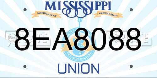 8EA8088 Mississippi License Plate