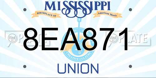 8EA871 Mississippi License Plate