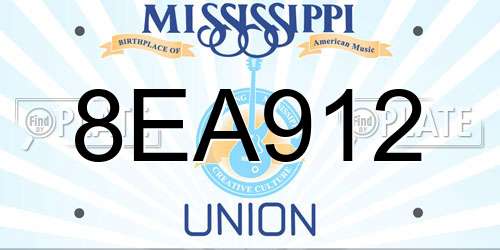 8EA912 Mississippi License Plate