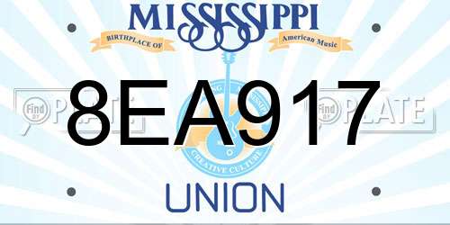 8EA917 Mississippi License Plate