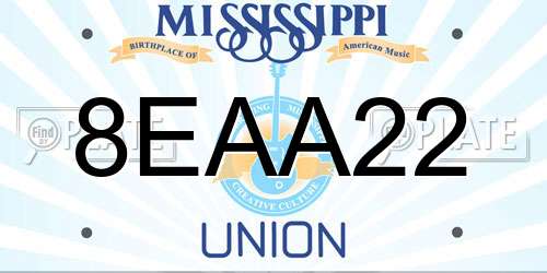 8EAA22 Mississippi License Plate
