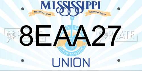 8EAA27 Mississippi License Plate