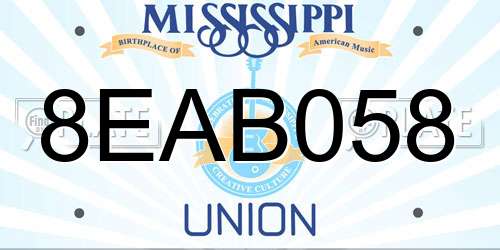 8EAB058 Mississippi License Plate