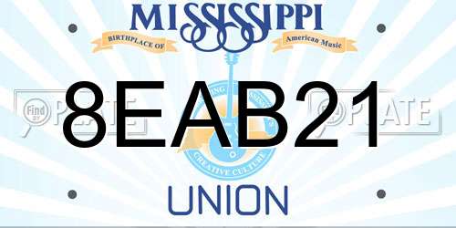 8EAB21 Mississippi License Plate
