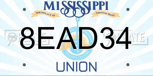 8EAD34 Mississippi License Plate