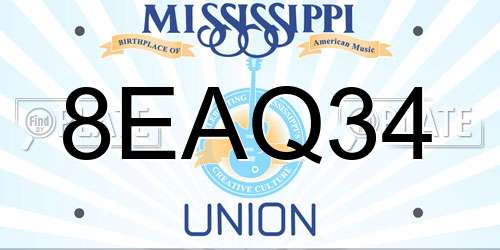 8EAQ34 Mississippi License Plate