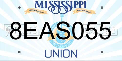 8EAS055 Mississippi License Plate