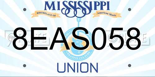 8EAS058 Mississippi License Plate