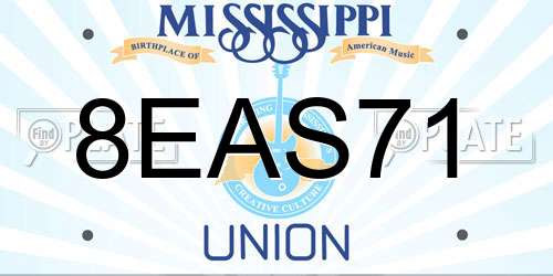 8EAS71 Mississippi License Plate