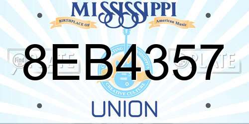 8EB4357 Mississippi License Plate