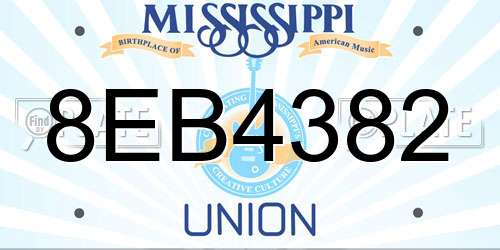 8EB4382 Mississippi License Plate