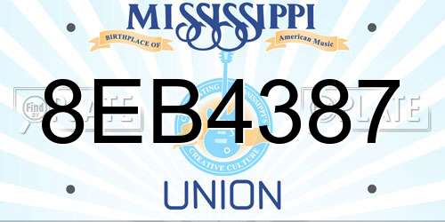 8EB4387 Mississippi License Plate