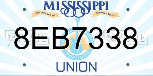 8EB7338 Mississippi License Plate