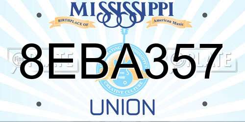8EBA357 Mississippi License Plate