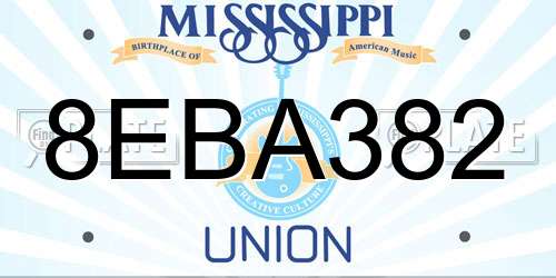 8EBA382 Mississippi License Plate