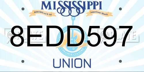 8EDD597 Mississippi License Plate
