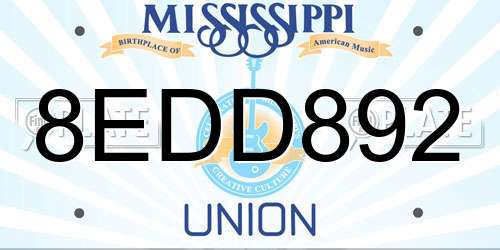 8EDD892 Mississippi License Plate