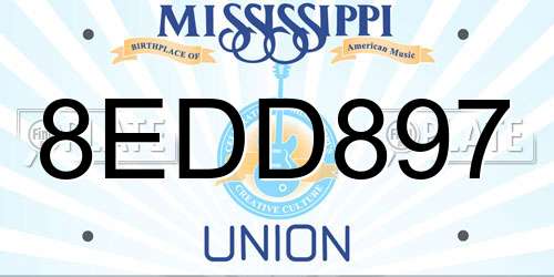 8EDD897 Mississippi License Plate