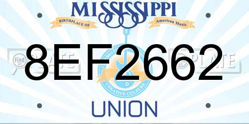 8EF2662 Mississippi License Plate
