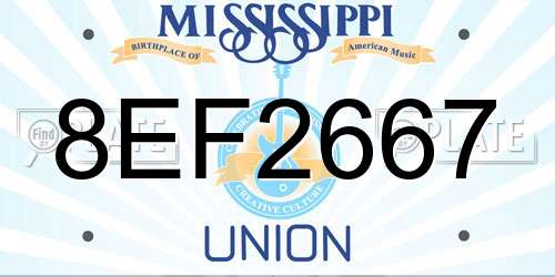 8EF2667 Mississippi License Plate