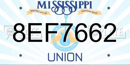 8EF7662 Mississippi License Plate
