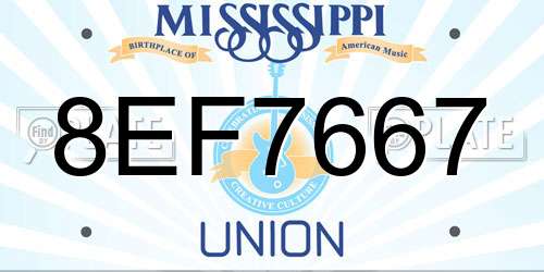 8EF7667 Mississippi License Plate