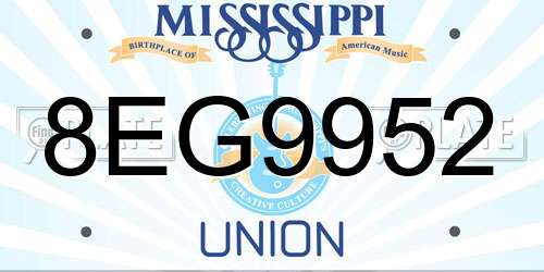 8EG9952 Mississippi License Plate